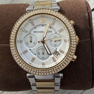 Michael Kors MK5626 Parker Women’s Two-Tone Gold and Silver Chronograph Watch